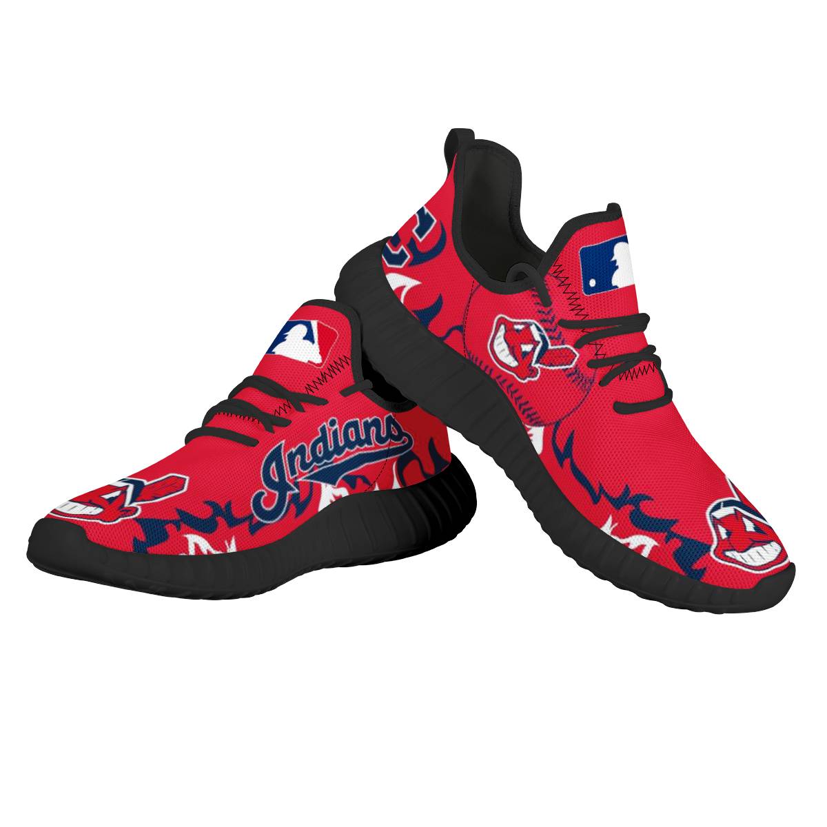Men's Cleveland Indians Mesh Knit Sneakers/Shoes 001